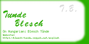 tunde blesch business card